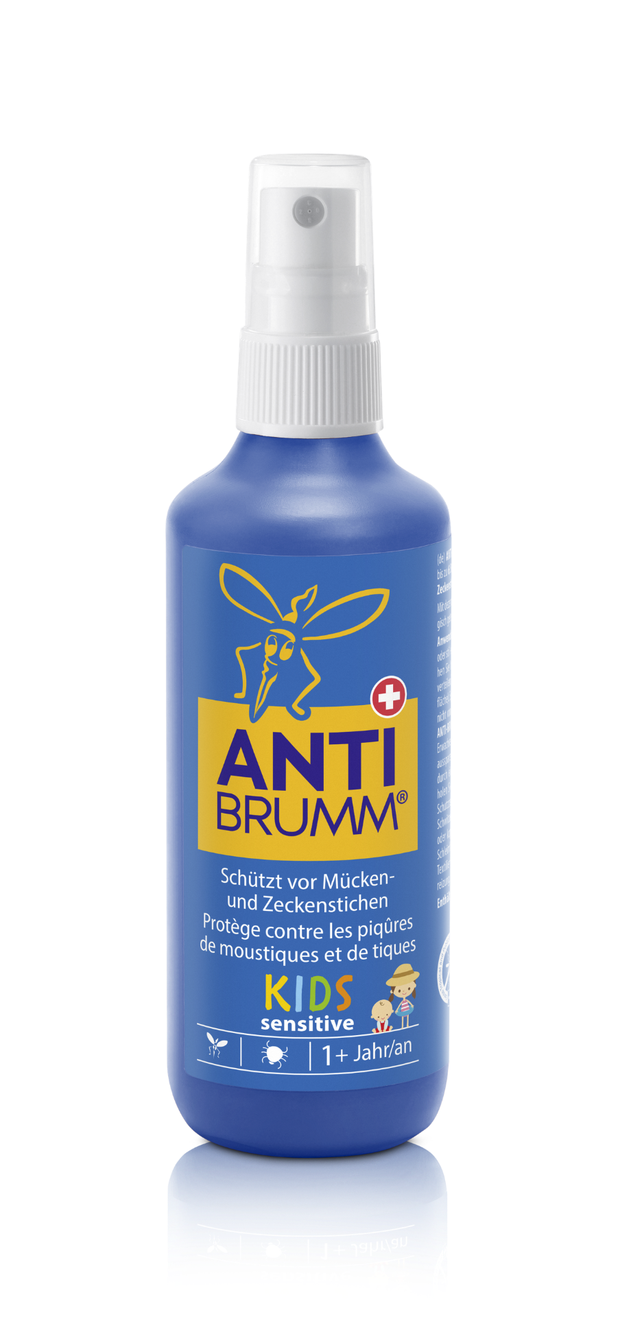 ANTI-BRUMM®️ Kids sensitive Insektenschutzspray, schützt bis zu 6 Stunden vor Mücken und Zecken, geeignet ab 1 Jahr, speziell für sensible Kinderhaut.